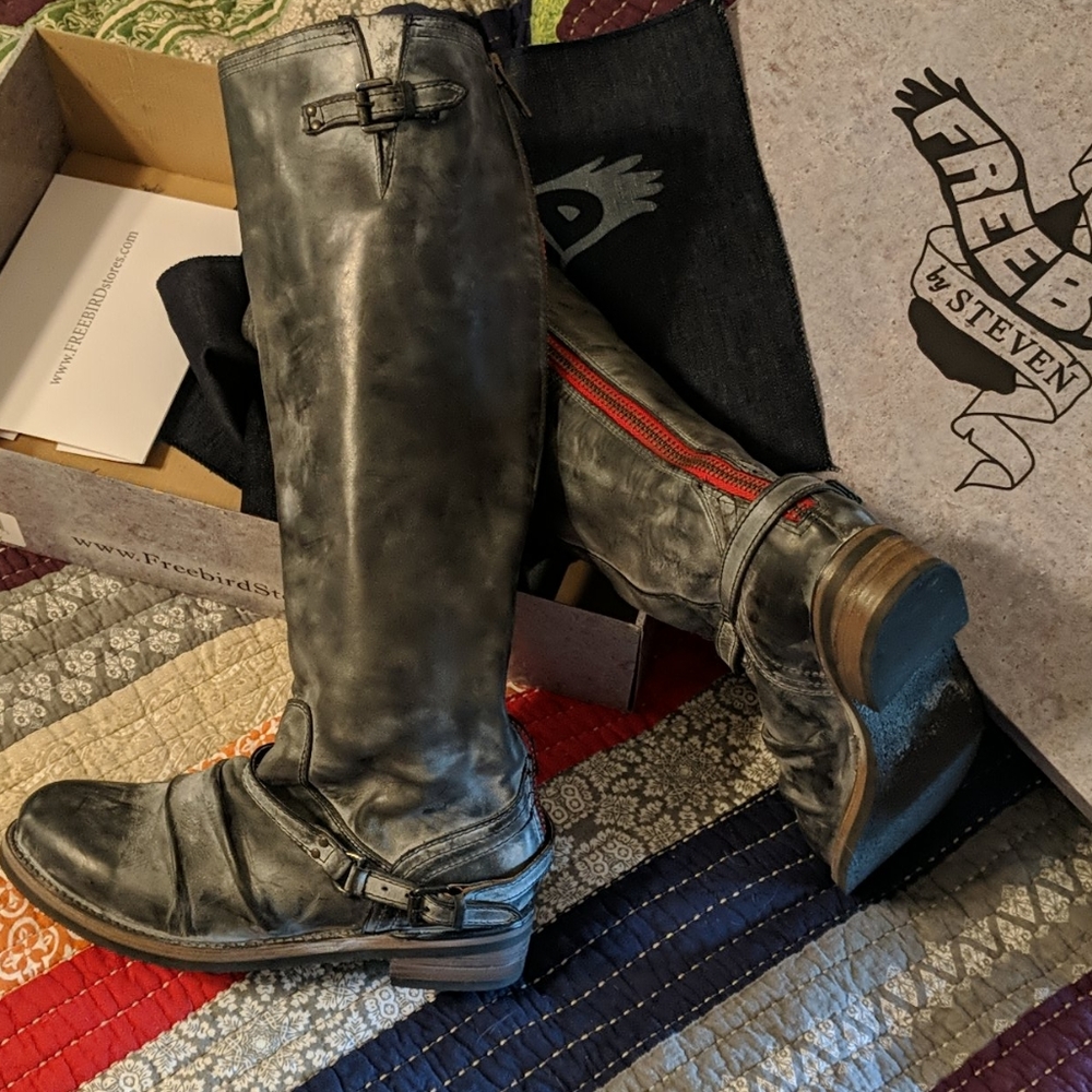 Freebird Roadie black leather boots sz 11